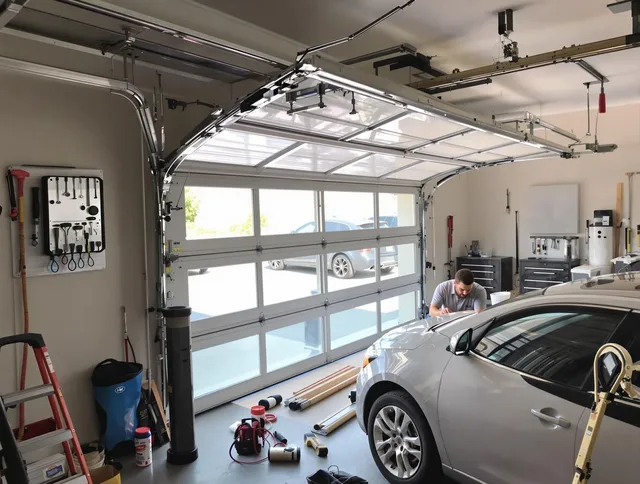 Garage door noise reduction service by Hanson Garage Door Repair in Hanson