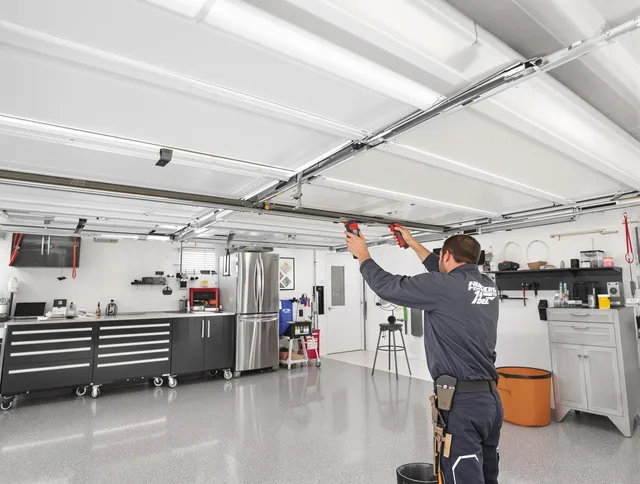 Overhead garage door repair service by Hanson Garage Door Repair in Hanson