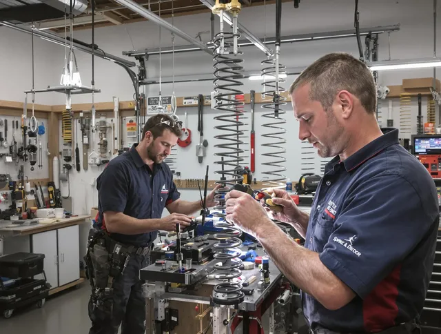 Garage door spring repair service by Hanson Garage Door Repair in Hanson